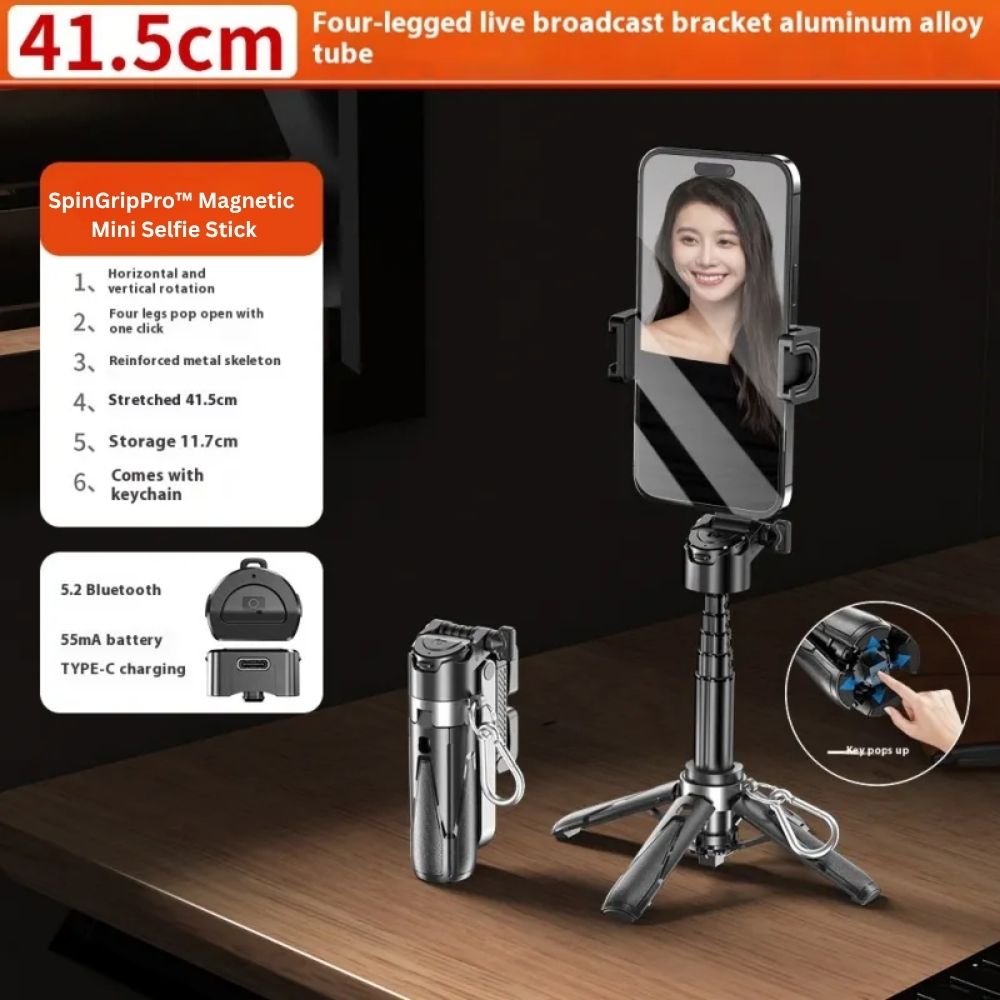 SpinGripPro™ Magnetic Mini Selfie Stick