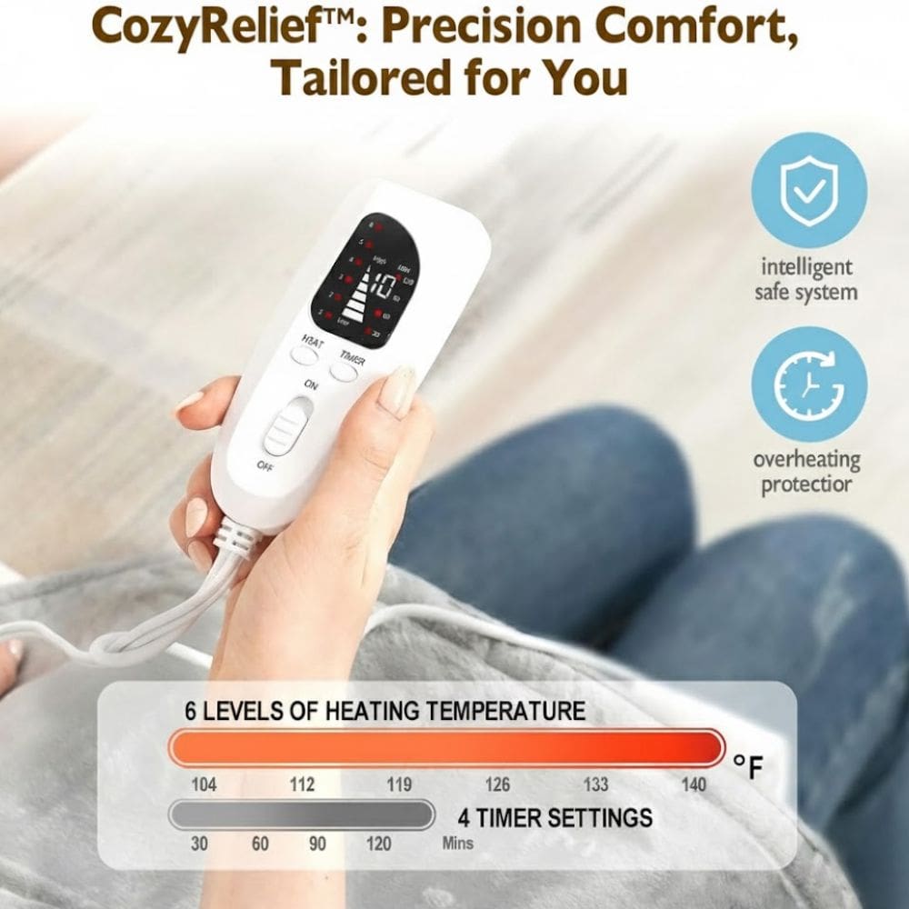 CozyRelief™ Deep-Pressure Relief Wrap: Heated Weighted Therapy for Neck & Shoulders